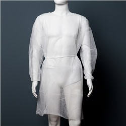 Халат хирургический с рукавами на резинке - 20 г/м2, размер: XXL, 110x140cм, белый