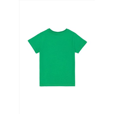 Базовая футболка Apple Green с круглым вырезом для мальчиков Скидка 50% в корзине