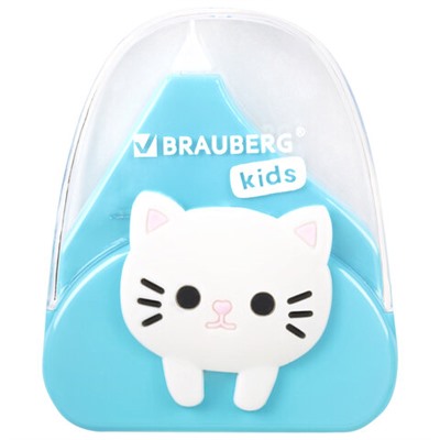 Корректирующая лента BRAUBERG KIDS "Котенок", 5 мм х 6 м, корпус ассорти, блистер, 272494