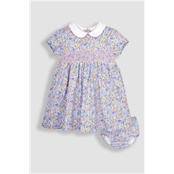 JoJo Maman Bébé Ditsy Floral Smocked Jersey Dress