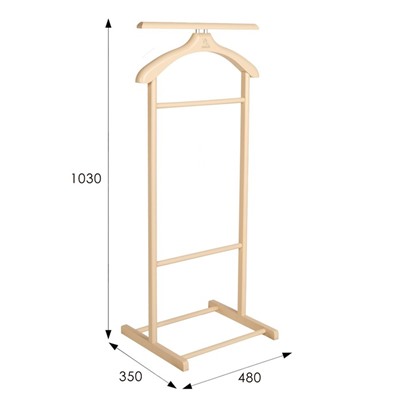 Вешалка костюмная В 21Н, 480х350х1030, слоновая кость