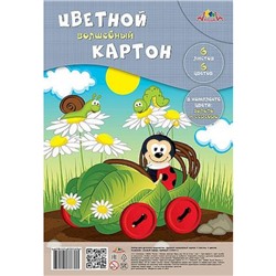 Набор цветного картона А4  6л 6цв волшебного "Божья коровка" ПЭТ С2464-12 АппликА