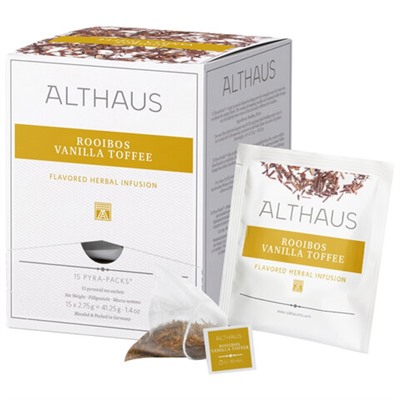 Чай ALTHAUS "Rooibos Vanilla Toffee" фруктовый, 15 пирамидок по 2,75 г, ГЕРМАНИЯ, TALTHL-P00008