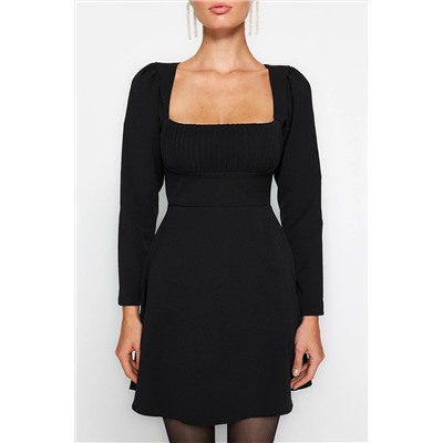Черное элегантное вечернее платье с открытой талией/солнце в рубчик TPRAW24EL00124