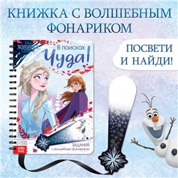 Книга с фонариком «В поисках чуда!», 22 стр., 5 игровых разворотов, Холодное сердце