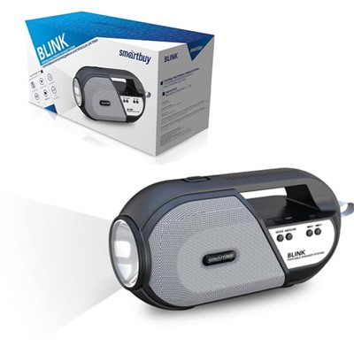 Акустическая система SmartBuy BLINK, 5Вт, Фонарь, Bluetooth, MP3, FM-радио, (SBS-5070) черная