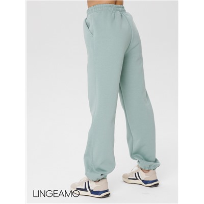 Женские брюки оверсайз из футера с начесом Lingeamo мятные КБ-25 (25)