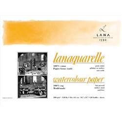LANA Альбом-склейка для акварели "Lanaquarelle", 300 г/м², 23х31 см, 20 л, хлопок 100%, гладкая