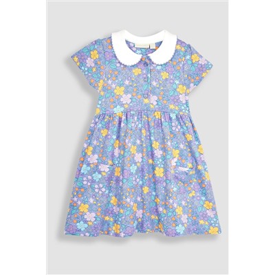 JoJo Maman Bébé Floral Peter Pan Pet In Pocket Jersey Dress