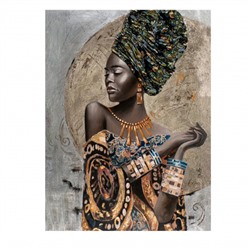 Картина по номерам с поталью 40*50 Molly Африканская девушка холст на подрамнике HR0394