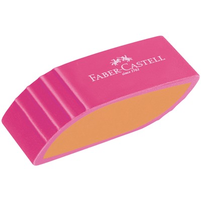 6шт Ластик Faber-Castell "PVC-free", скошенный, в пленке, розов./оранж., бирюзов./светло-зелен., синий/светло-гол., 50*22*13мм