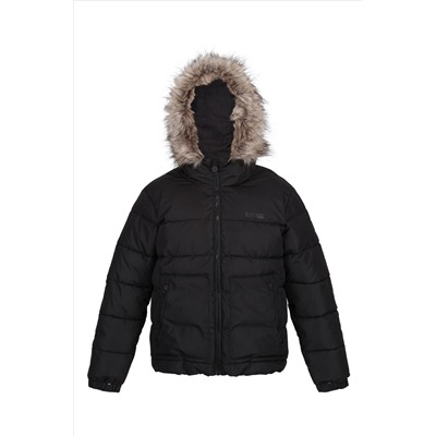 Regatta Parkes Faux Fur Lined Hood Black Jacket