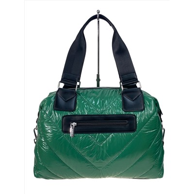 Cтильная женская сумка-шоппер из водооталкивающей ткани, цвет зеленый