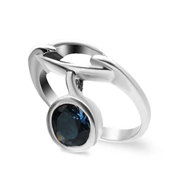 Серебряное кольцо с топазом "london blue"