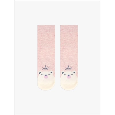 Детские носки с махровой стопой в расцветке "розовый меланж"