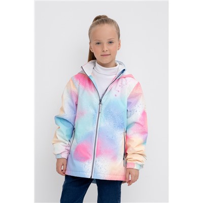 ВК 32166/н/1 ГР Куртка девочки разноцветный спрей