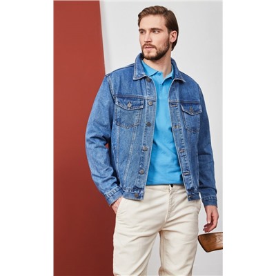 Куртка джинс P011-1336 middle blue