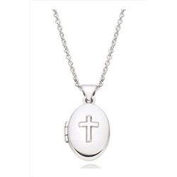 Beaverbrooks Children's Mini B Silver Cross Locket