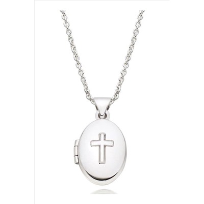 Beaverbrooks Children's Mini B Silver Cross Locket