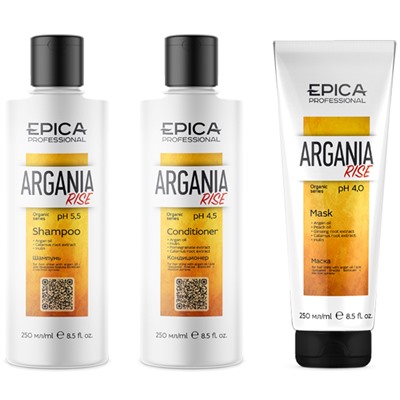 Epica Набор Argania Rise Organic (шампунь 250мл + кондиционер 250мл + маска 250мл)