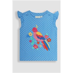 JoJo Maman Bébé Tropical Bird Appliqué T-Shirt