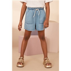 Mid Blue Tie Waist Shorts (3-16yrs)