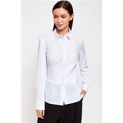 Белая блузка с длинным рукавом 10200260534