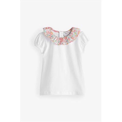 Trotters London Liberty Print Coral Betsy Willow White Jersey Top