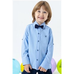 Рубашка для мальчиков с галстуком-бабочкой для девочек и мальчиков, возраст 3–7 лет, синяя G454-20