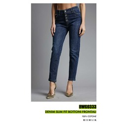 8WG0333 DENIM SLIM FIT BOTTONI FRONTALI