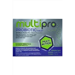 Multipro Probiotic 12 рассасывающихся таблеток Пробиотик, пребиотик, черная бузина, цинк, витамин с и бетаглюкан