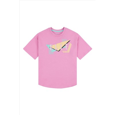 Elle Junior Girls Pink Geo T-Shirt and Shorts Set