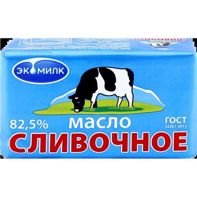 Масло сливочное традиционное Экомилк  380г 82,5% (8шт)