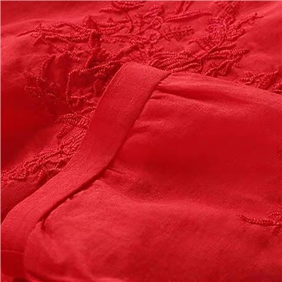Рубашка льняная женская, арт КЖ262, цвет:красный