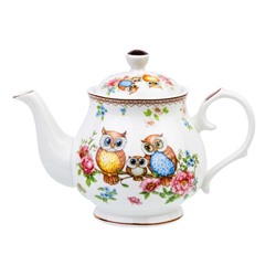 Чайник 380 мл 17*10*12 см "Совушки" NEW BONE CHINA