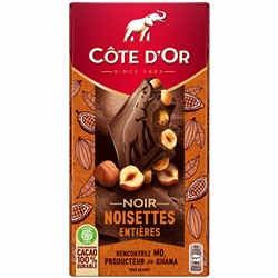 Côte D'Or Noir Noisettes Entières 180g