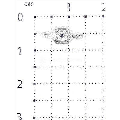 Кольцо из серебра с сапфиром родированное 925 пробы SR02983B-SP