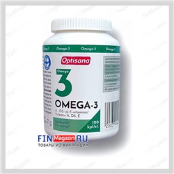 Рыбий жир в капсулах Омега-3 с витаминами Optisana Omega-3 + A, D3, E - 100 капс