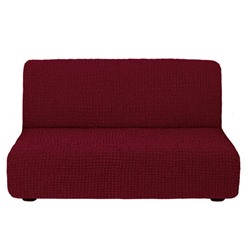 Чехол на трехместный диван, без подлокотников, без юбки, бордовый