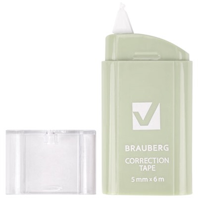 Корректирующая лента BRAUBERG COMPACT PASTEL, 5 мм х 6 м, КОМПЛЕКТ 6 штук, пенал с zip-lock, 272496