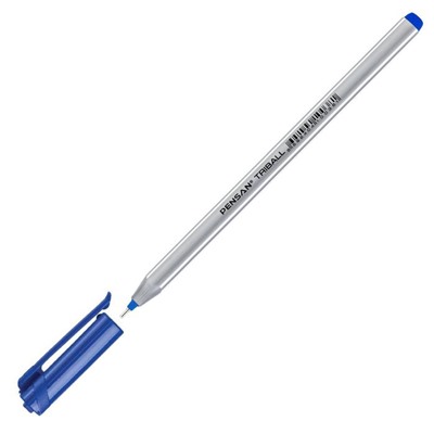 Ручка шариковая масляная Pensan Triball, узел-игла 1.0 мм, трёхгранная, чернила синие