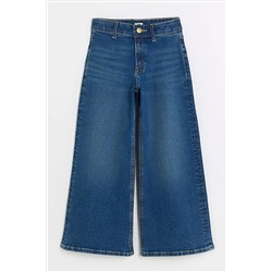 River Island Girls Denim Wide Leg Jeans