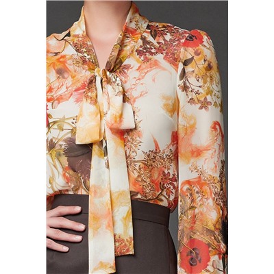 Утончённая шифоновая блуза Лотос 48 размера
