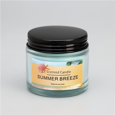 Свеча ароматическая "Scented Candle, Summer Breeze", Свежесть, 5*5см, 140 гр