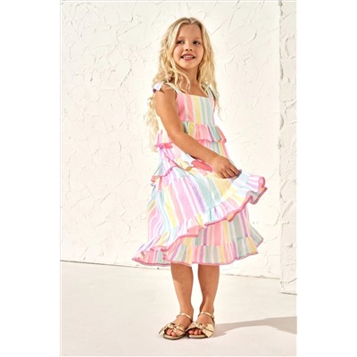 Angel & Rocket Pinki Nola Multi Bright Stripe Dress