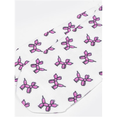 Носки женские короткие в сером цвете с принтом в виде собачек