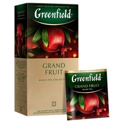 Чай GREENFIELD "Grand Fruit" черный с гранатом, гибискусом, розмарином, 25 пакетиков в конвертах по 1,5 г, 1387-10