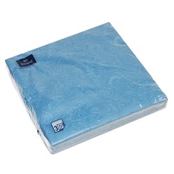 Салфетки бумажные "Art Bouquet" 33х33см, 3-х слойные, 16 штук в упаковке, 100% целлюлоза, "Барокко. Перламутровый blue" (Россия)