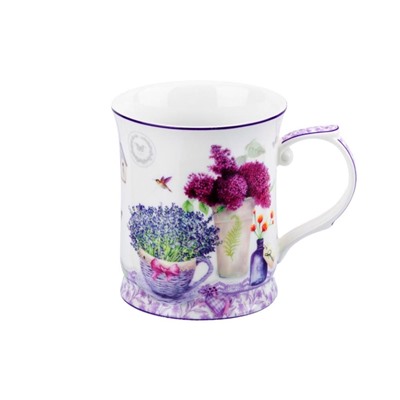 Кружка 400 мл 12,5*9*10 см "Лаванда" NEW BONE CHINA