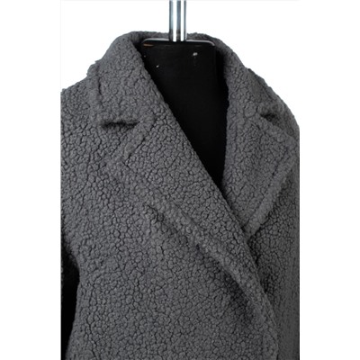 02-3174 Пальто женское утепленное Букле/Искусственный мех серый